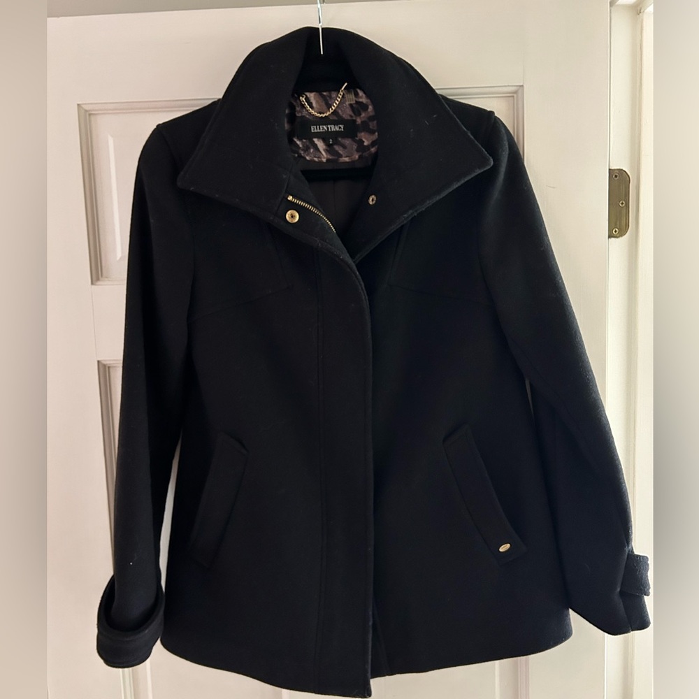 Black pea coat size 2